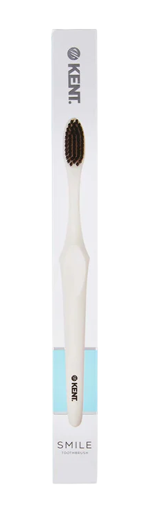 GB KENT & SONS PLC Zubní kartáček SMILE se stříbrem a dřevěným uhlím, bílý