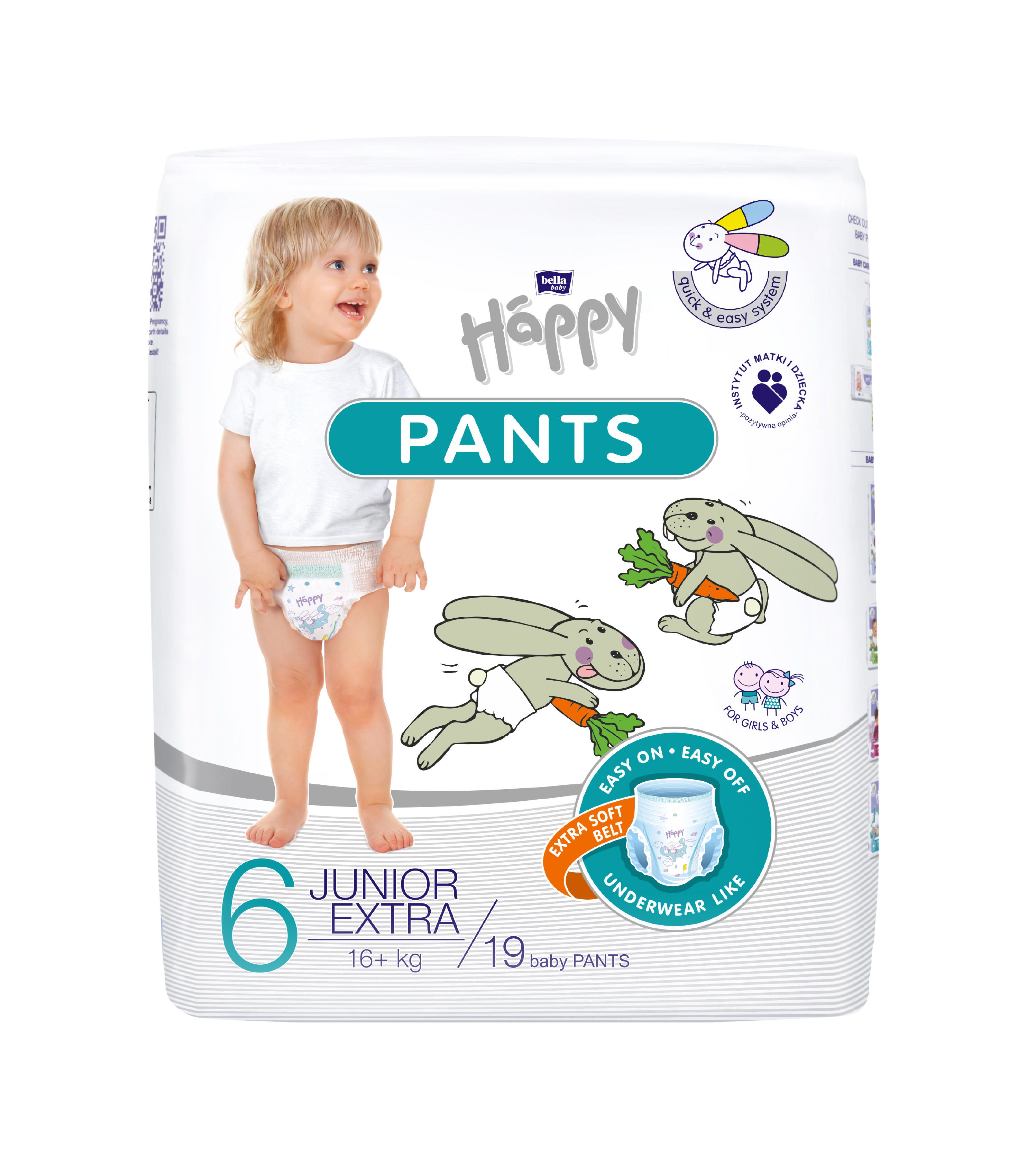 HAPPY Pants plenkové kalhotky Junior Extra 19 ks