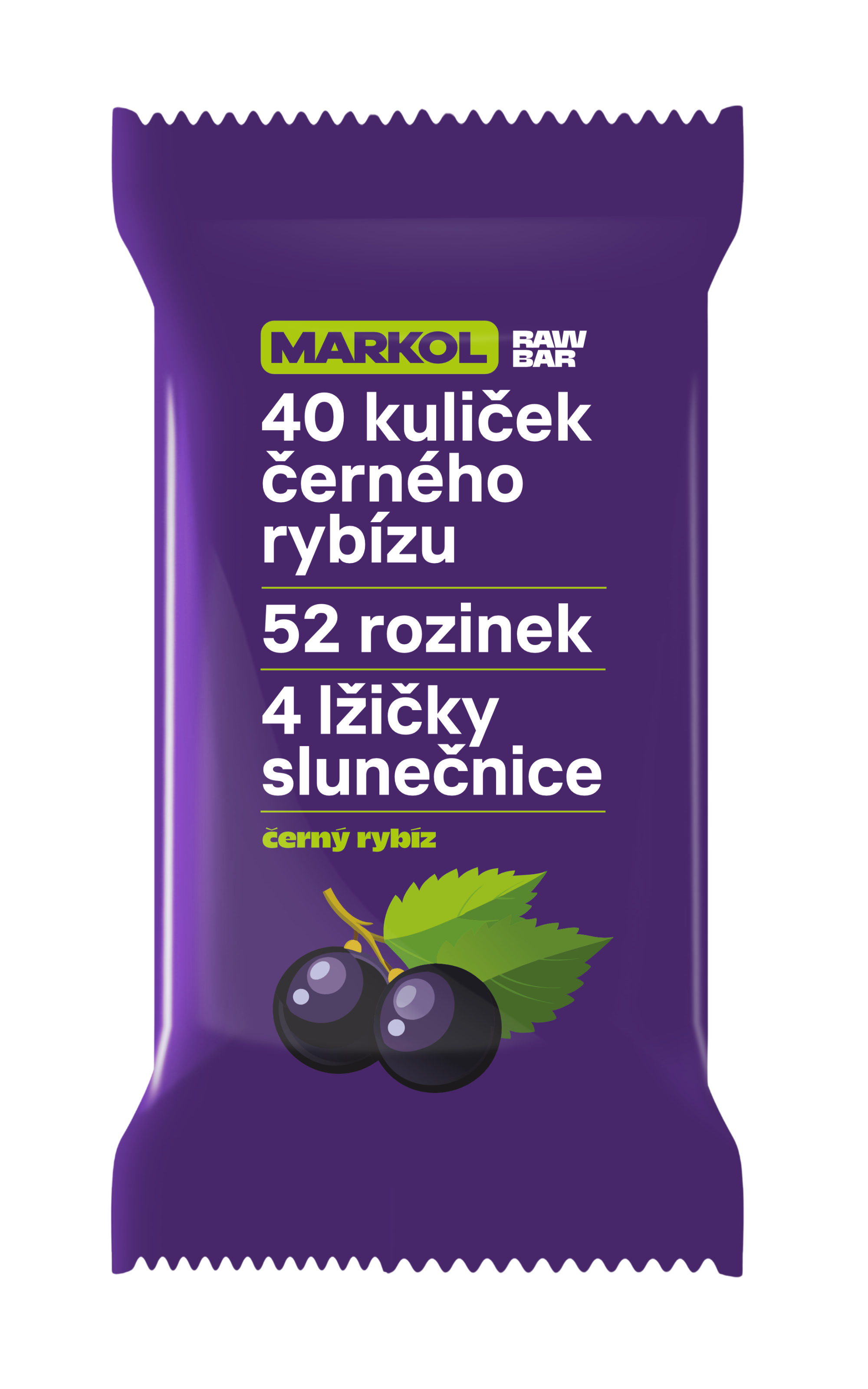 Fotografie MARKOL Tyčinka rozinková s černým rybízem 40 g