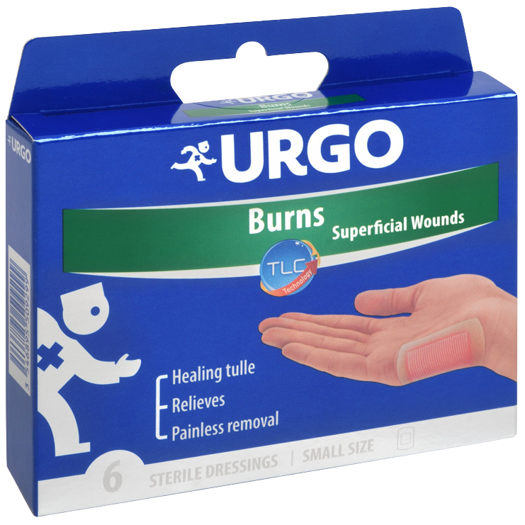 Urgo Burns Na popáleniny lipidokoloidná náplasť, sterilná 5 x 7 cm 6 ks