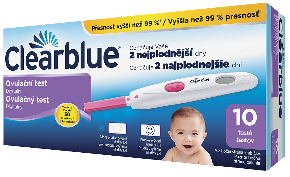 CLEARBLUE Ovulačný test - digitálny 10 ks kúpite na Pilulka.sk