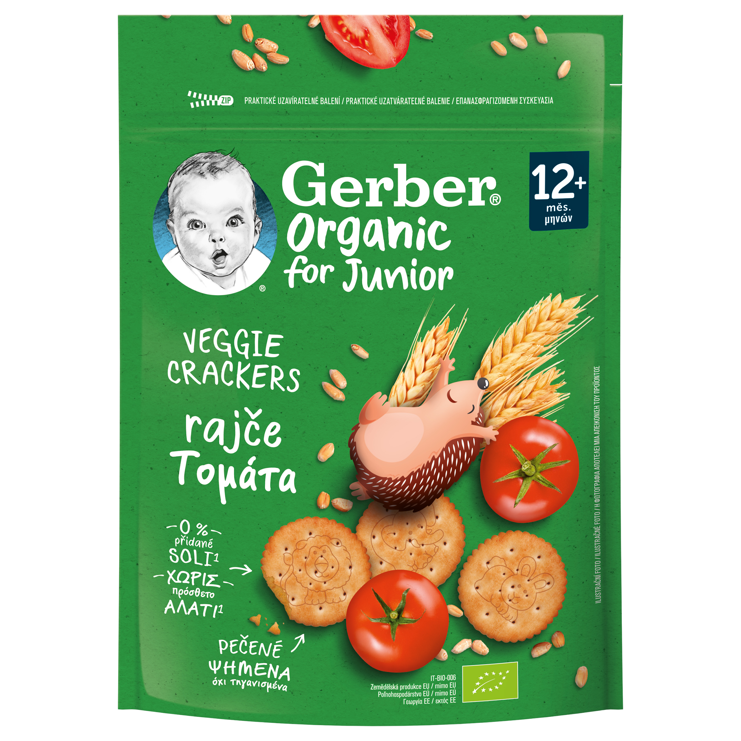 GERBER Organic Junior Veggie krekry s rajčaty 100 g