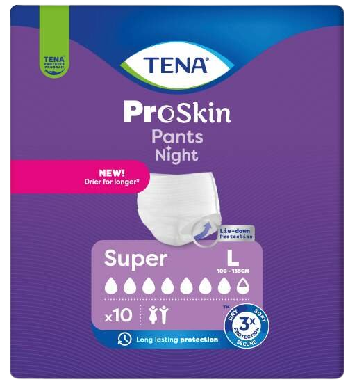 Fotografie TENA Pants Night Super L inkontinenční kalhotky 10 ks