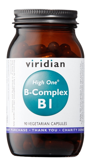 Viridian Nutrition High One B1 B-Complex komplex vitamínu B na normálnu činnosť nervovej sústavy a pre krásnu pleť 90 cps