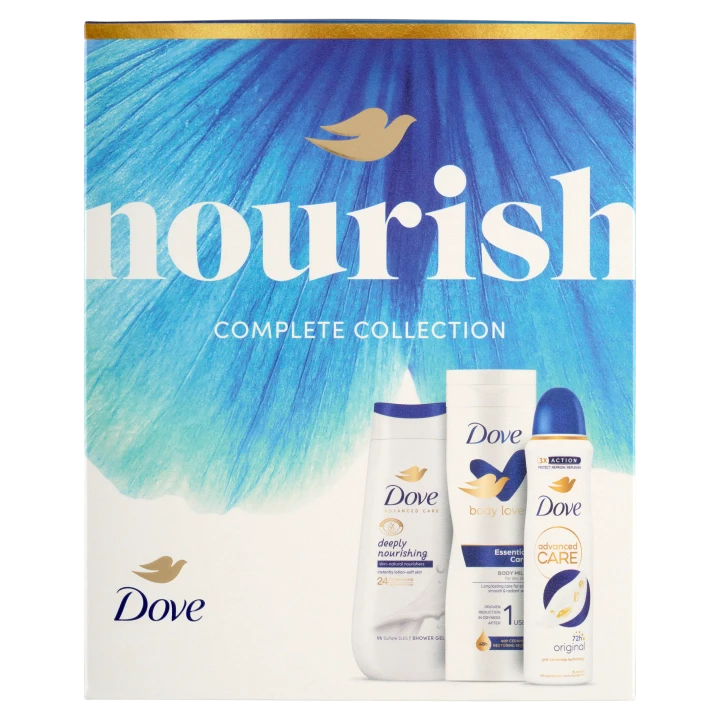 DOVE Dárková sada F 250 ml SG + 150 ml Spray + 250 ml BL Nourish