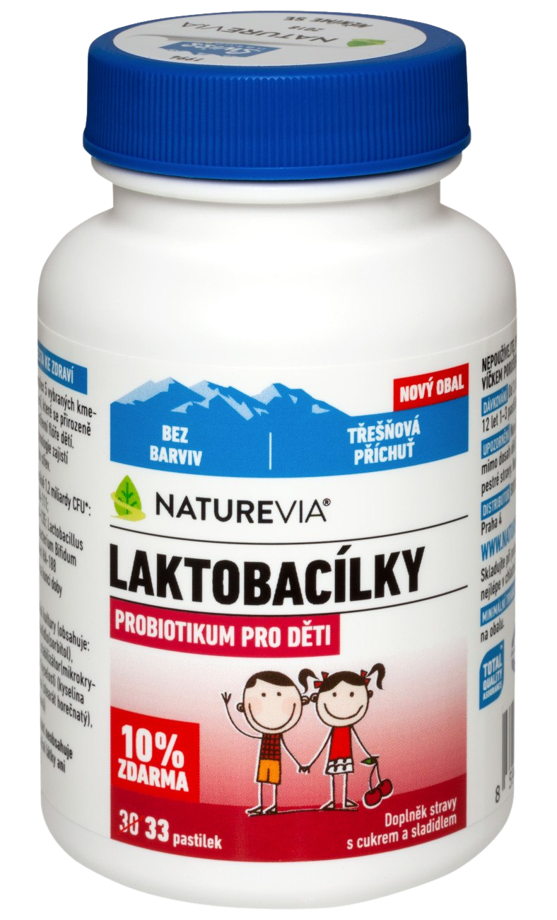 NatureVia Laktobacílky čerešňové pastilky s probiotikami 33 ks kúpite na Pilulka.sk