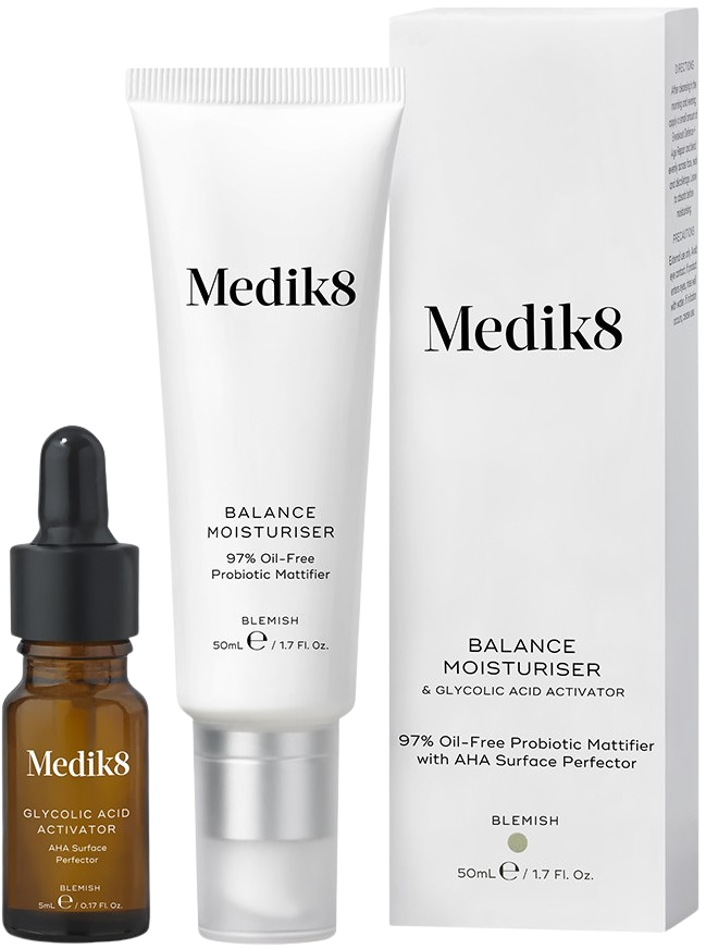 MEDIK8 Balance Moisturiser & Glycolic Acid Activator 50 ml + 10 ml