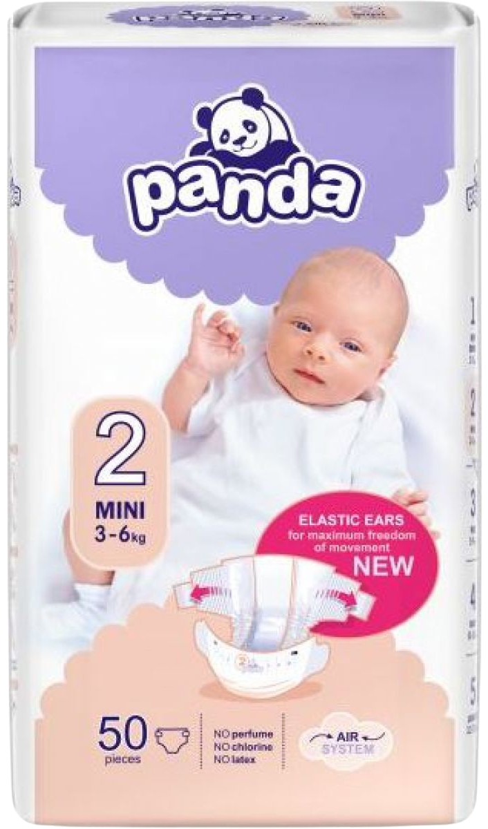 PANDA Mini Detské plienky 3-6 kg 50 ks