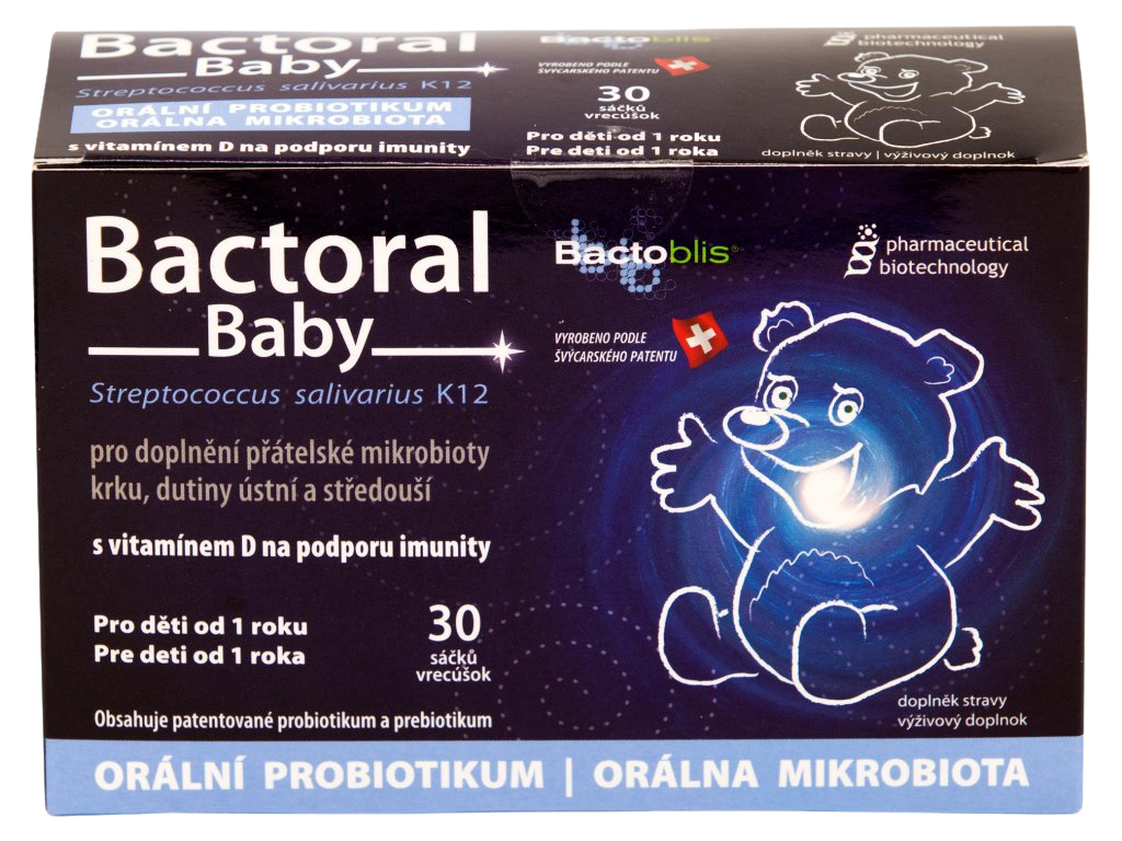 favea Bactoral Baby s vitamínom D vrecúška pre deti od 1 roka na podporu imunity 30ks