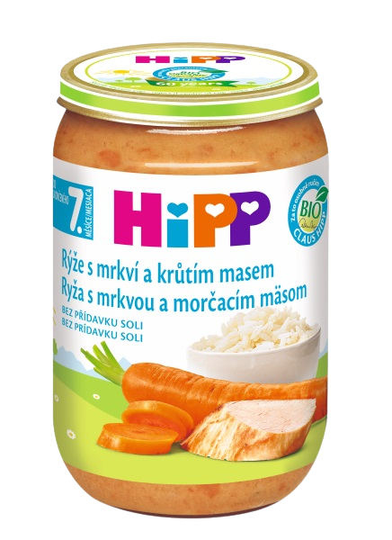 Hipp BIO ryža s mrkvou a morčacím mäsom detský príkrm 220 g kúpite na Pilulka.sk