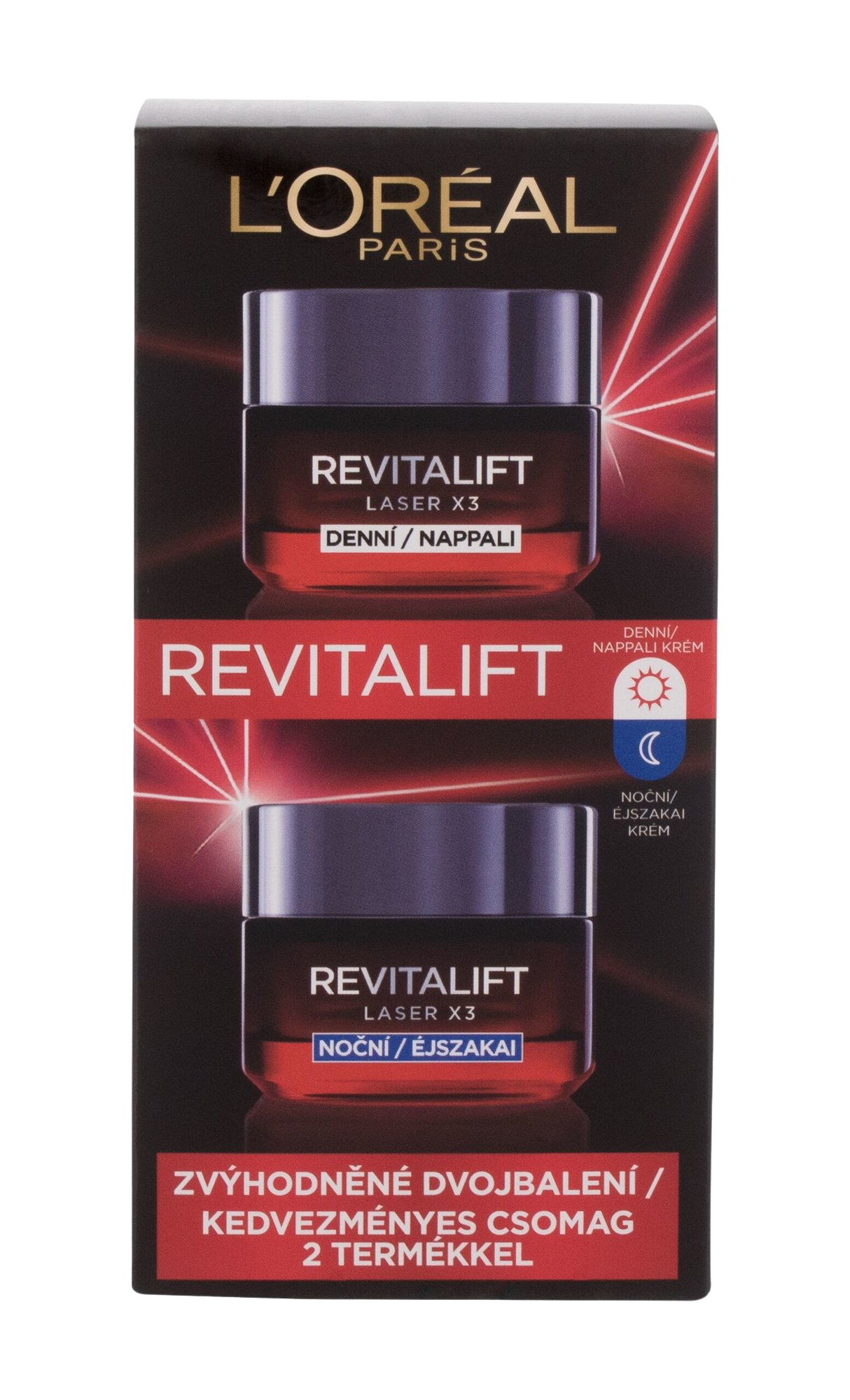 L'ORÉAL PARIS Revitalift Laser dvojbalenie denný a nočný krém 2 x 50 ml