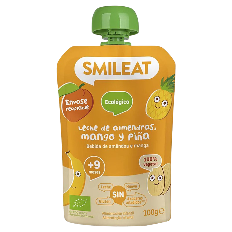 Smileat BIO kapsička mandlové mléko jablko ananas mango a banán 9M+ 100 g