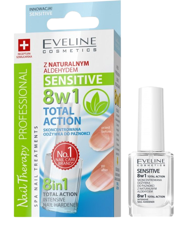 EVELINE SPA Nail Therapy Total Action 8v1 Sensitive Lak na nechty 12 ml