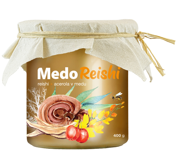 MycoMedica MedoReishi reishi+acerola v medu kvetový med s extraktmi z vitálnych húb 400 g