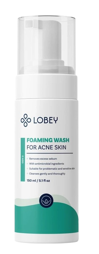 Fotografie LOBEY Mycí pěna při akné 150 ml