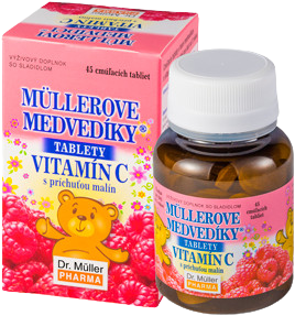 Dr. Müller Medvede Müller® malina tablety na cmúľanie s vitamínom C 45 tbl kúpite na Pilulka.sk
