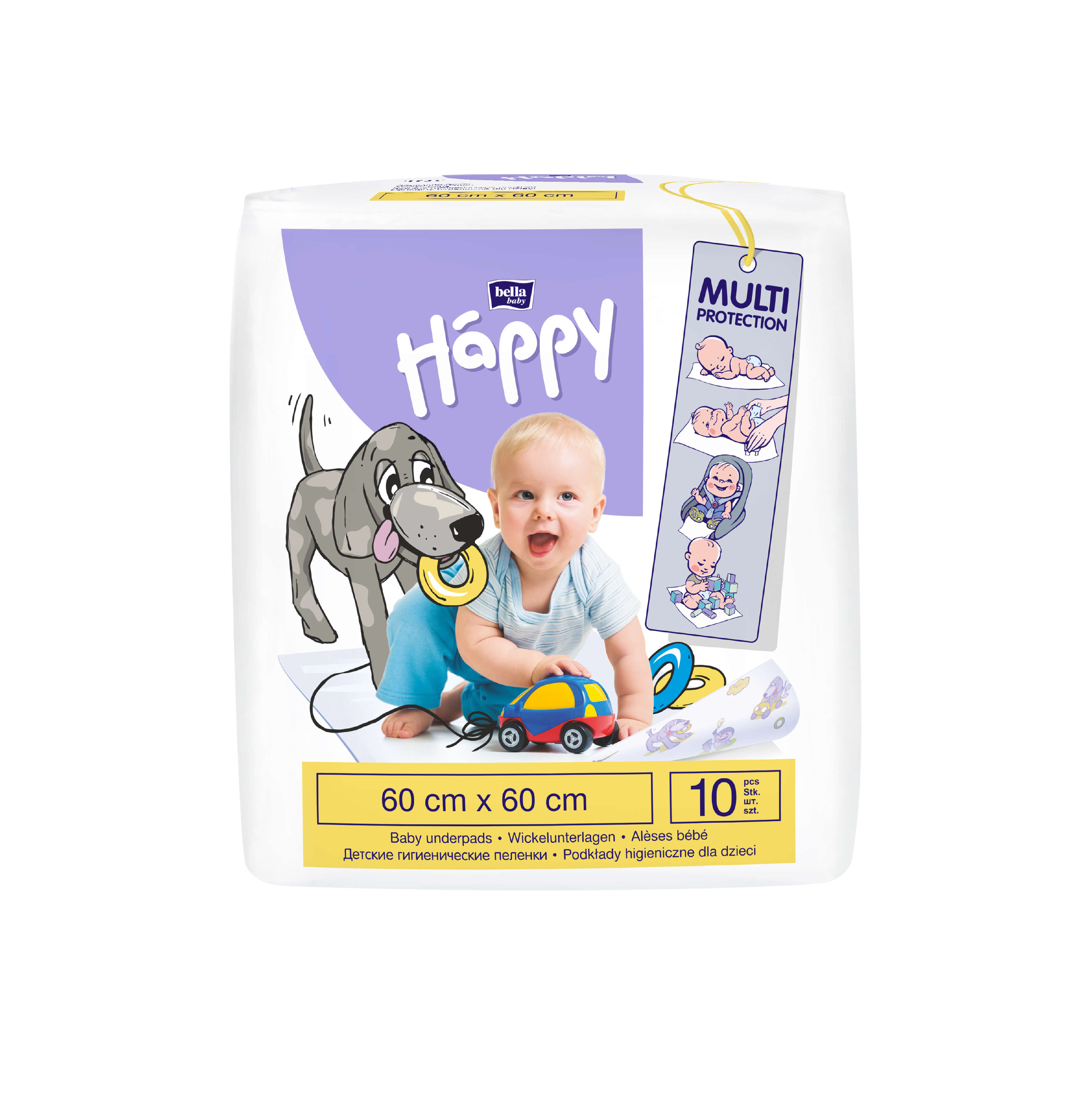 BELLA HAPPY BABY Detské prebaľovacie podložky 60 x 60 cm (10 ks)