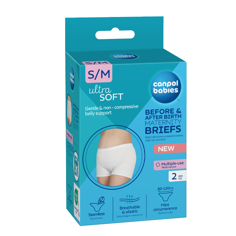 Fotografie Canpol babies Těhotenské a poporodní kalhotky 2v1 S/M 2 ks