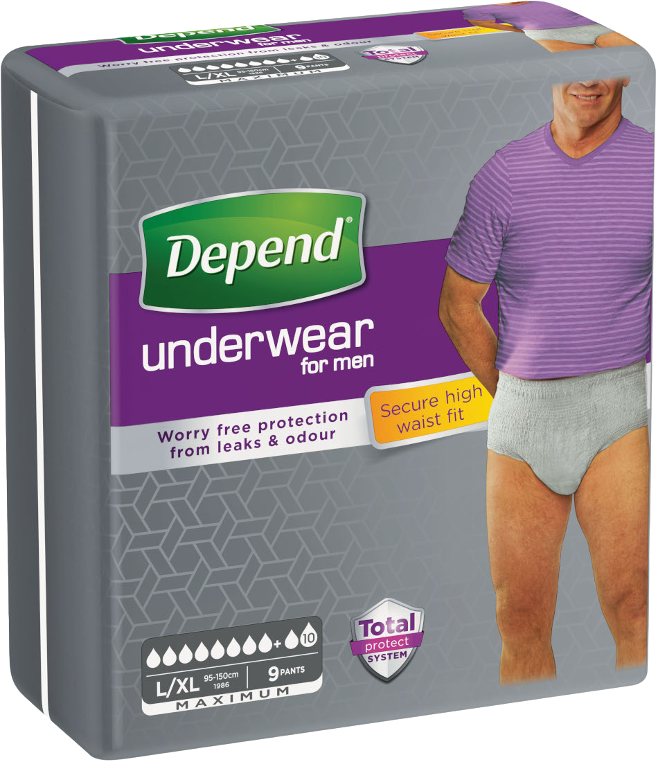 DEPEND Natahovací kalhotky ® Maximum pre mužov L/XL 9 ks