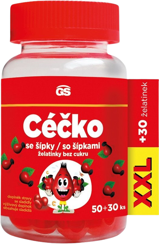 GS CÉČKO se šípky, želatinky bez cukru 80 ks