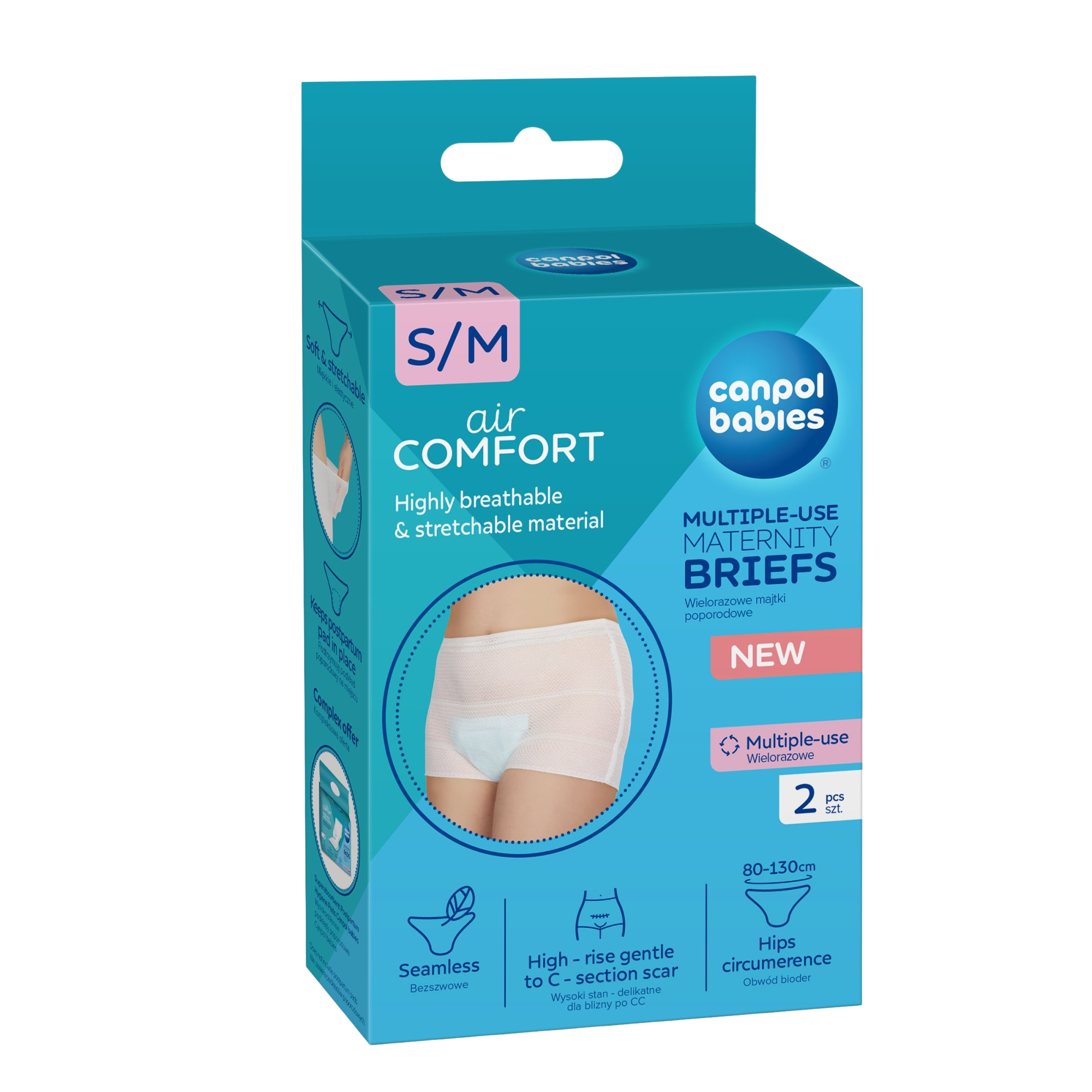 Canpol babies Elastické nohavičky S/M materské - po pôrode, 2 ks