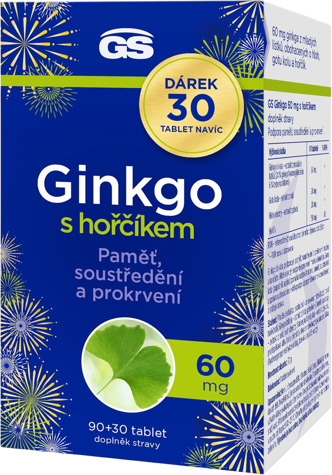 GS Ginkgo 60 mg s hořčíkem 120 tablety