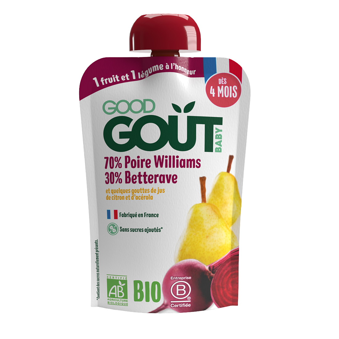 GOOD GOÛT BIO Hruška Williams s červenou řepou 120 g