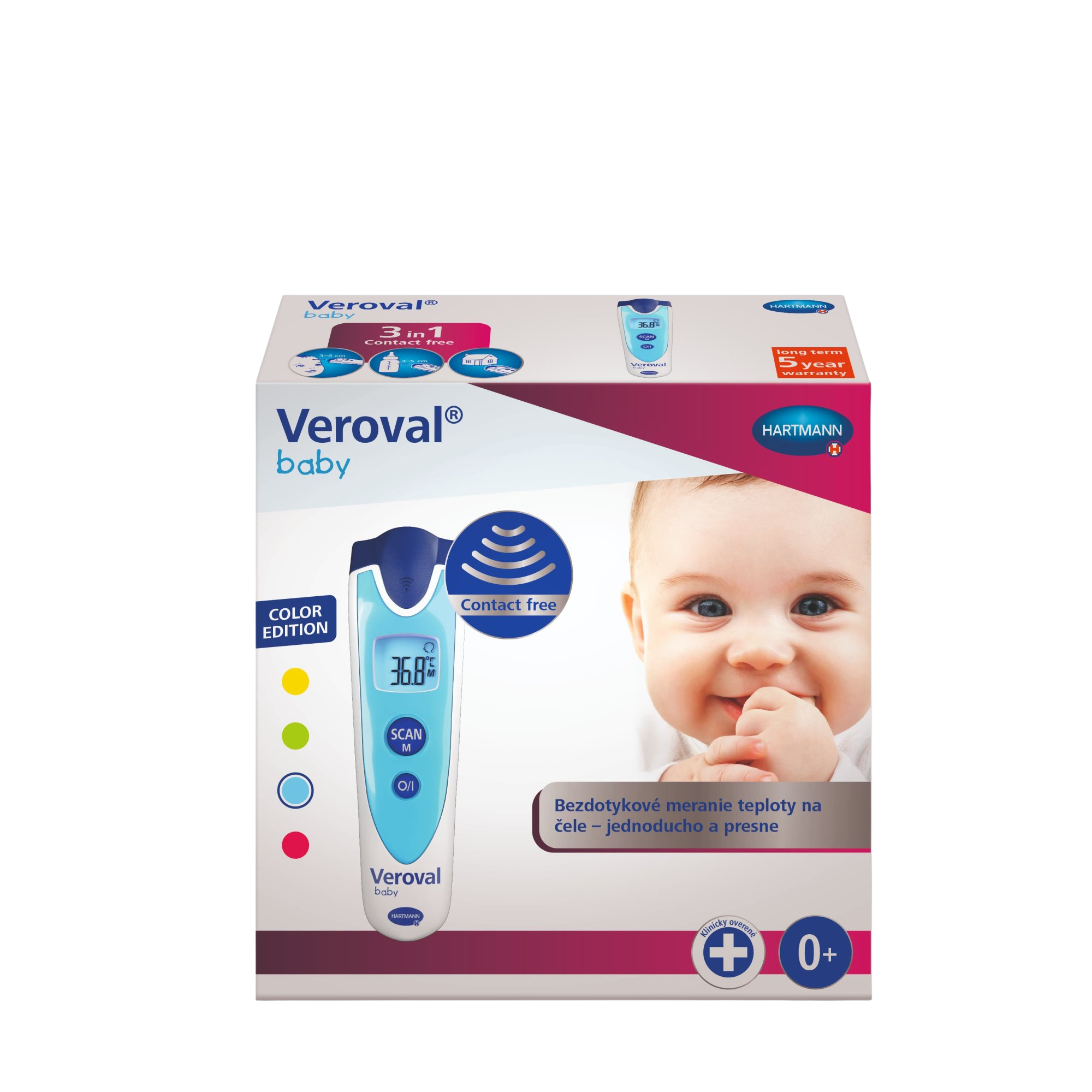 HARTMANN VEROVAL Baby Bezdotykový infračervený teplomer digitálny, modrý kúpite na Pilulka.sk