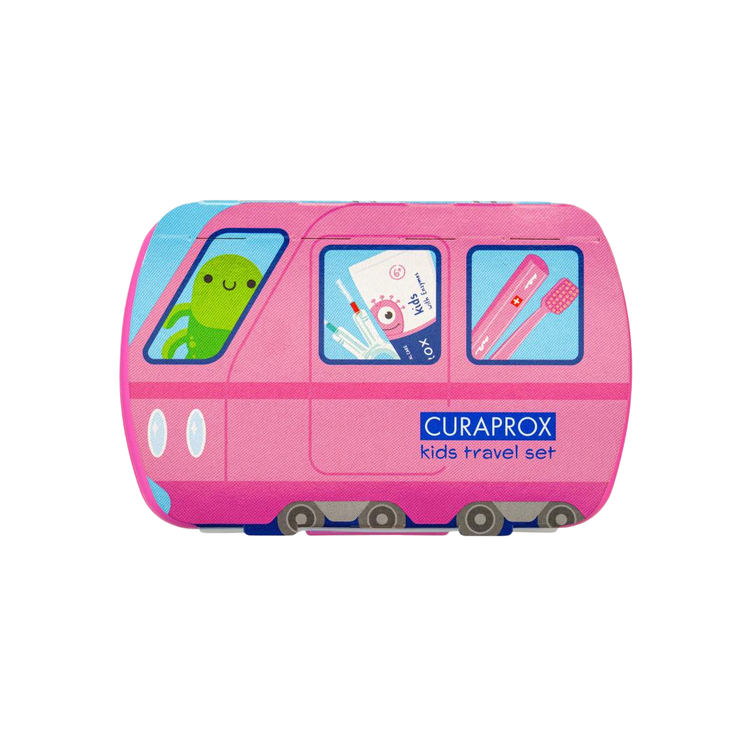CURAPROX Travel set KIDS růžový
