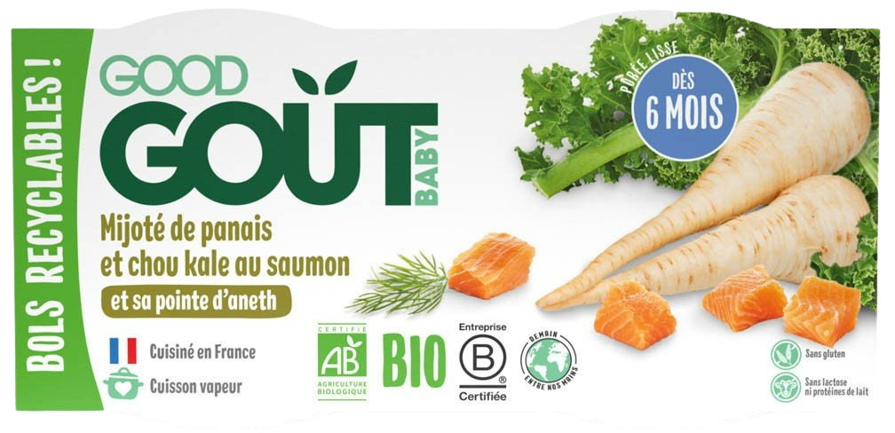 GOOD GOÛT BIO Losos s kelom a paštrnákom 2 x 190 g