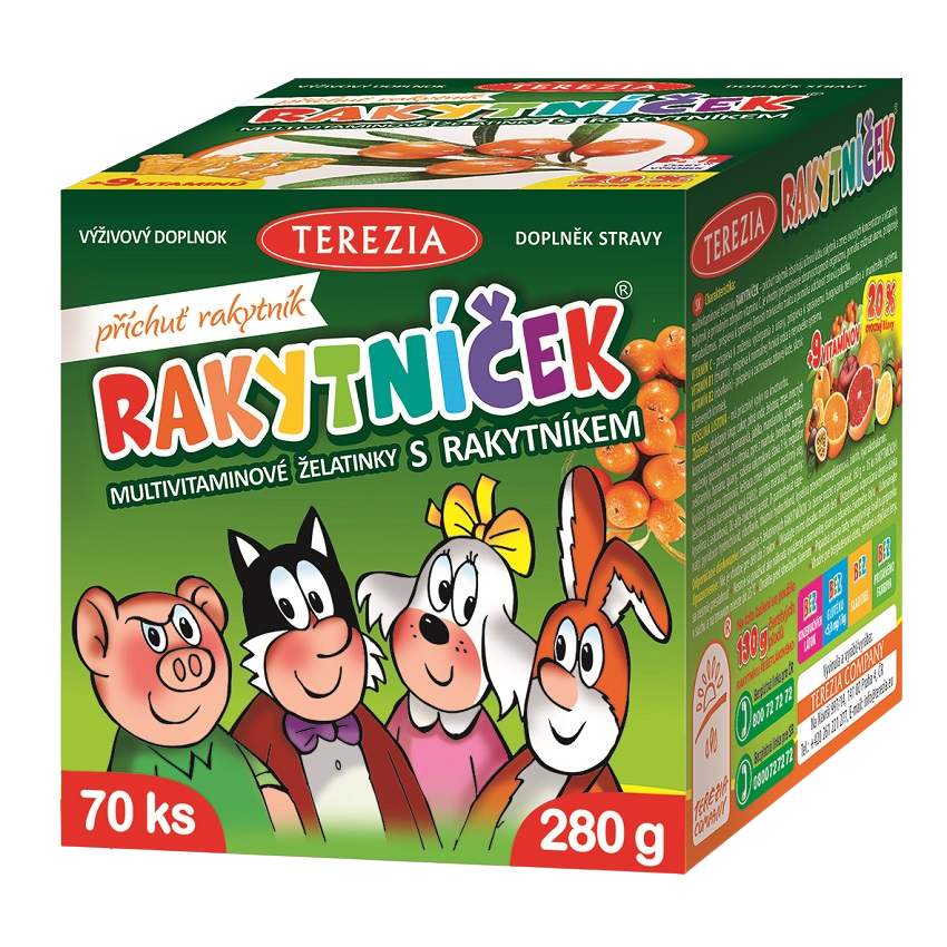 Terezia Rakytníček multivitamínové želatínky s rakytníkom 70 ks