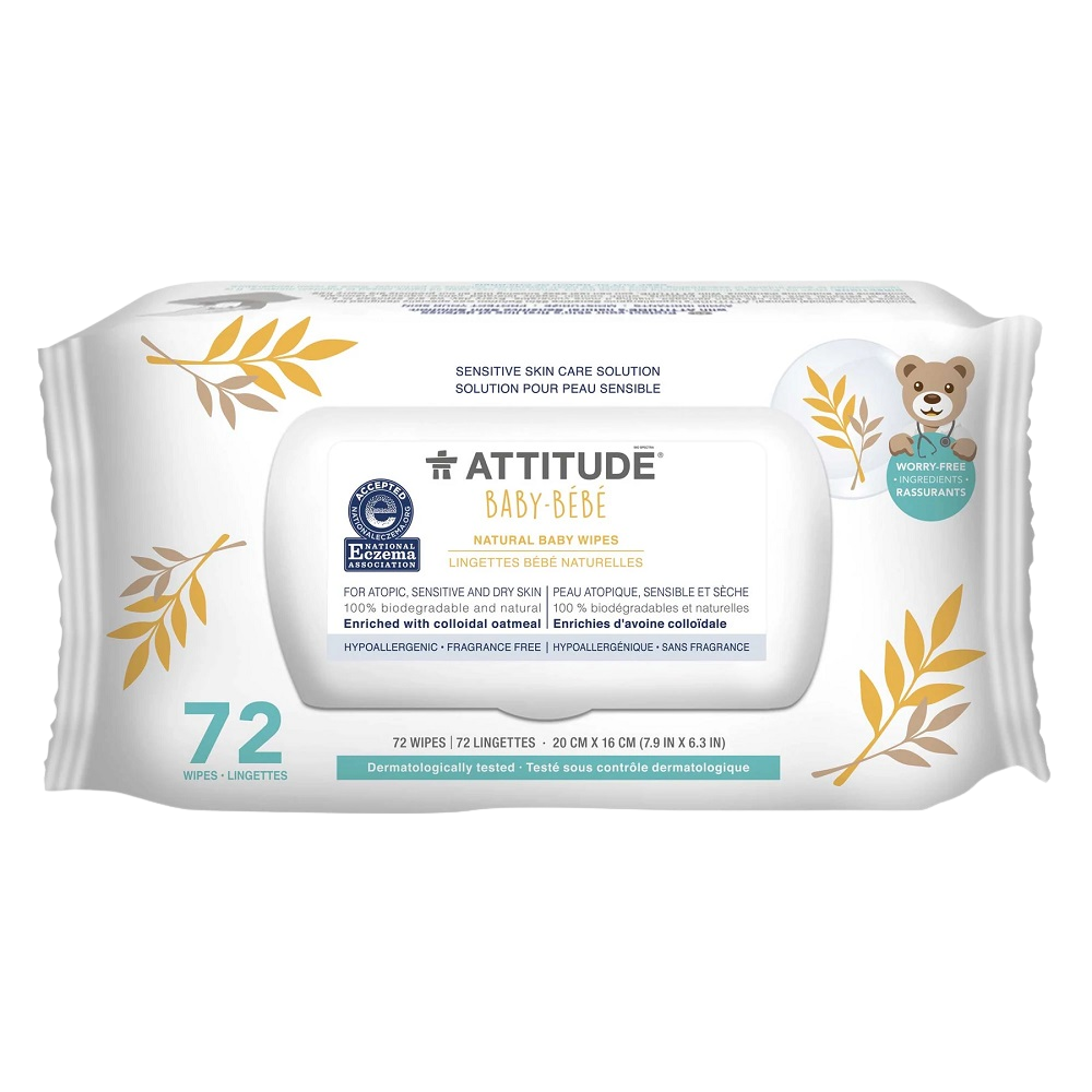 ATTITUDE Vlhčené obrúsky pre citlivú pokožku 72 ks