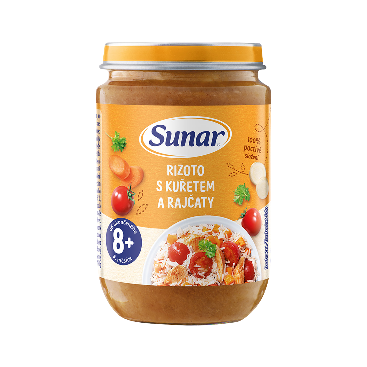 Sunar příkrm Rizoto s kuřet.+rajč.od ukon.8m+ 190g