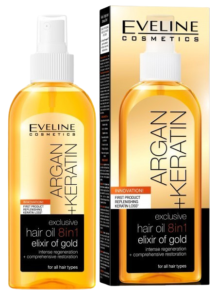 EVELINE Argan + Keratin - olej na vlasy 8v1 150 ml