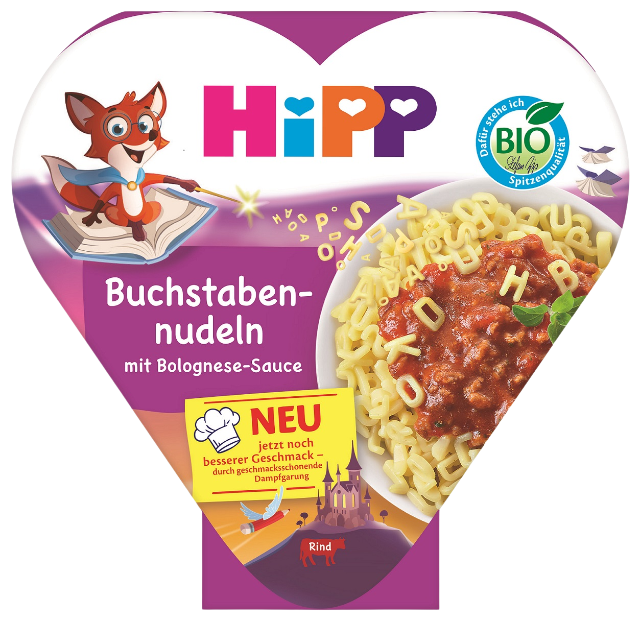 HIPP BIO Písmenkové těstoviny s boloňskou omáčkou 250 g