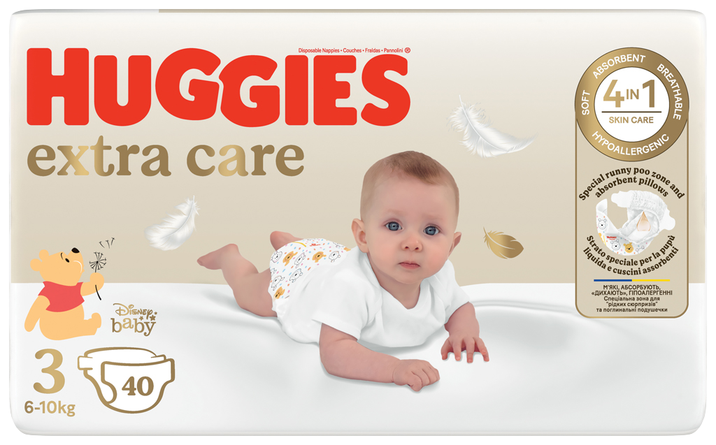 HUGGIES® Plienky jednorázové Extra Care 3 (6-10 kg) 40 ks kúpite na Pilulka.sk
