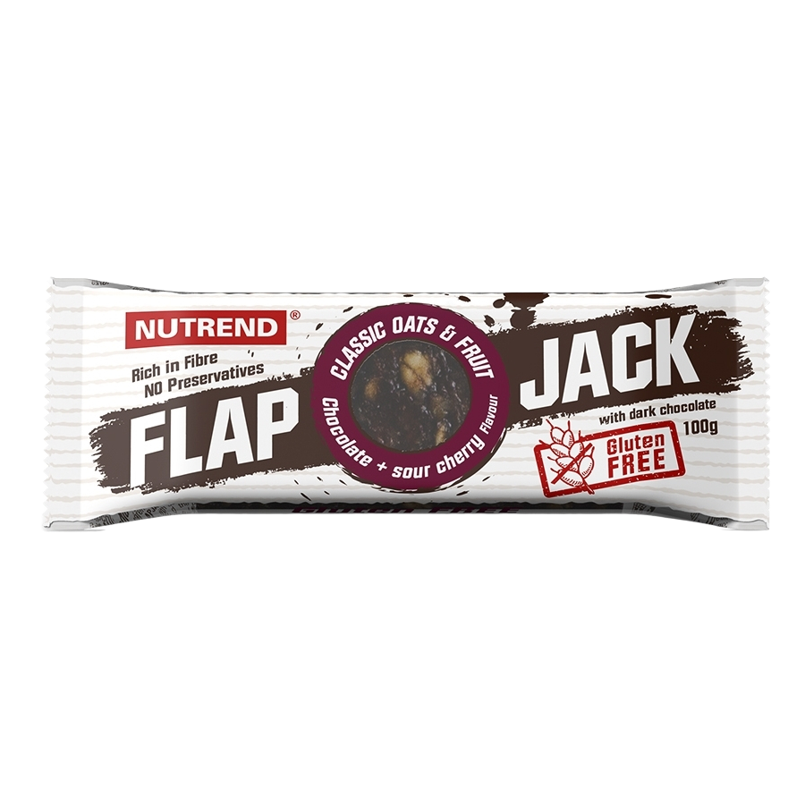 NUTREND FLAPJACK GLUTEN FREE Čokoláda + višňa s horkou čokoládou 100 g