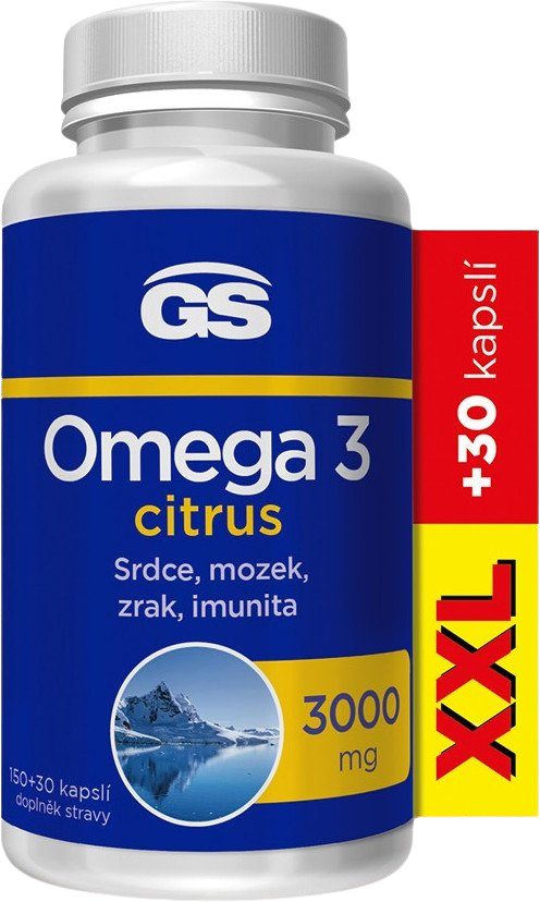 Fotografie GS Omega 3 citrus 180 kapslí