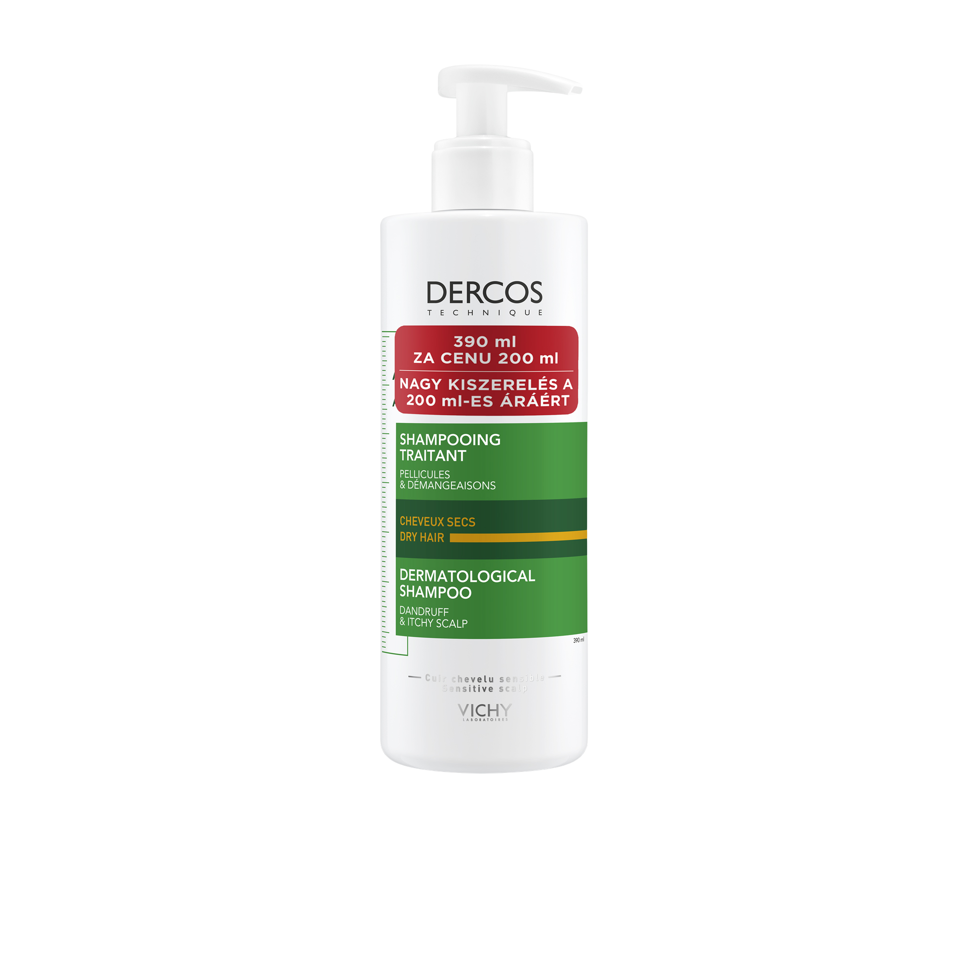 Vichy Dercos Anti-dandruff dry šampón proti lupinám na suché vlasy 390 ml