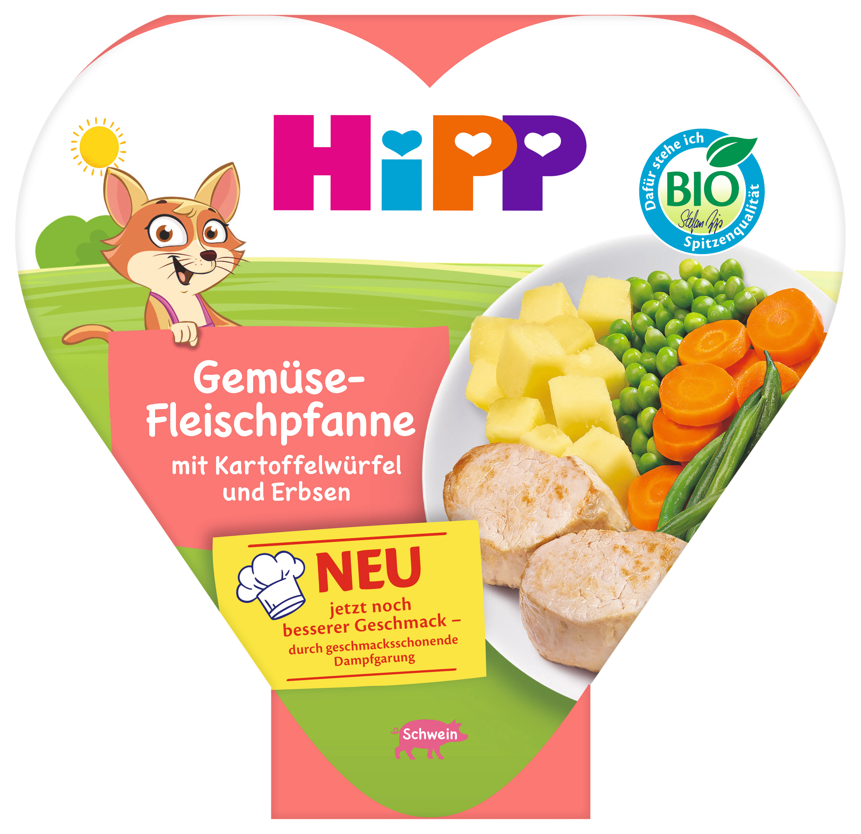 HIPP BIO Zeleninovo-masová směs s nakrájenými bramborami a hráškem 250 g