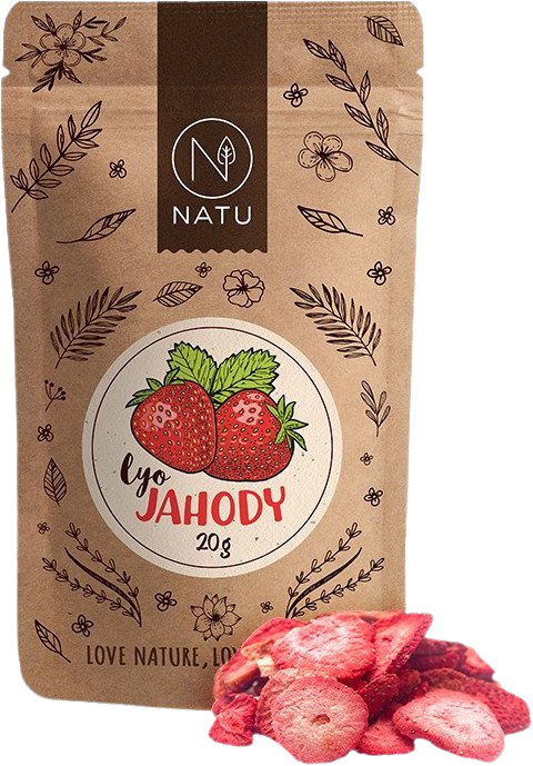 NATU Lyofilizované jahody plátky 20 g
