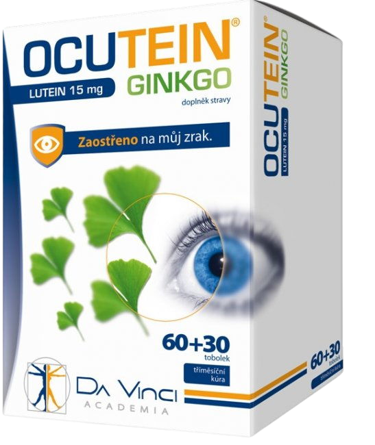 Da Vinci Academia Ocutein Ginkgo 45mg+Lutein 15mg tobolky na podporu zdravia zraku 90 cps kúpite na Pilulka.sk