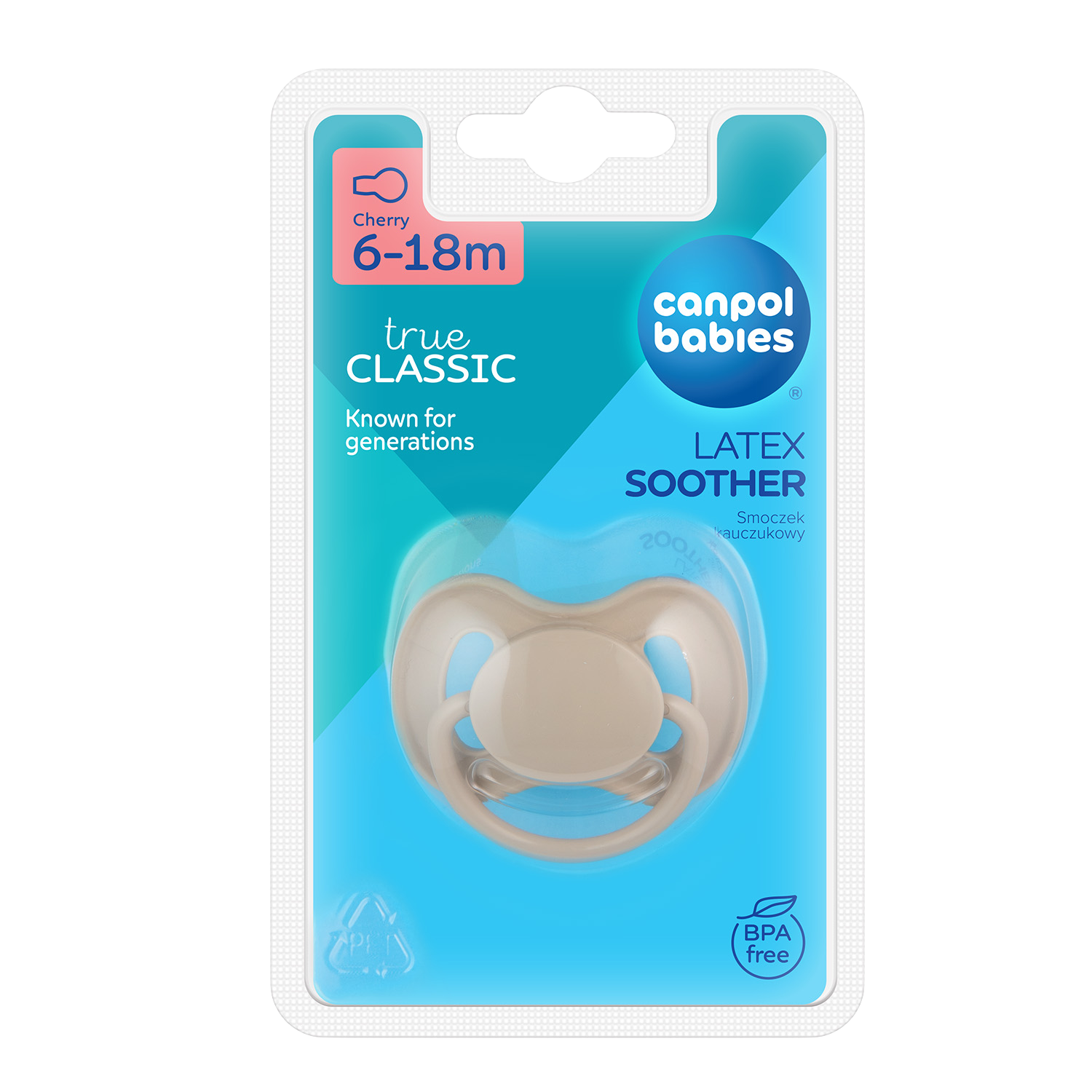 Fotografie CANPOL BABIES Dudlík kaučukový třešinka NUDE béžový