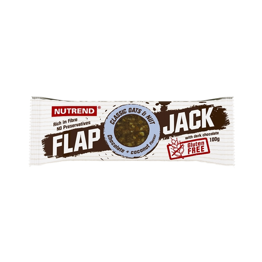 NUTREND FLAPJACK GLUTEN FREE , čokoláda + kokos s horkou čokoládou 100 g