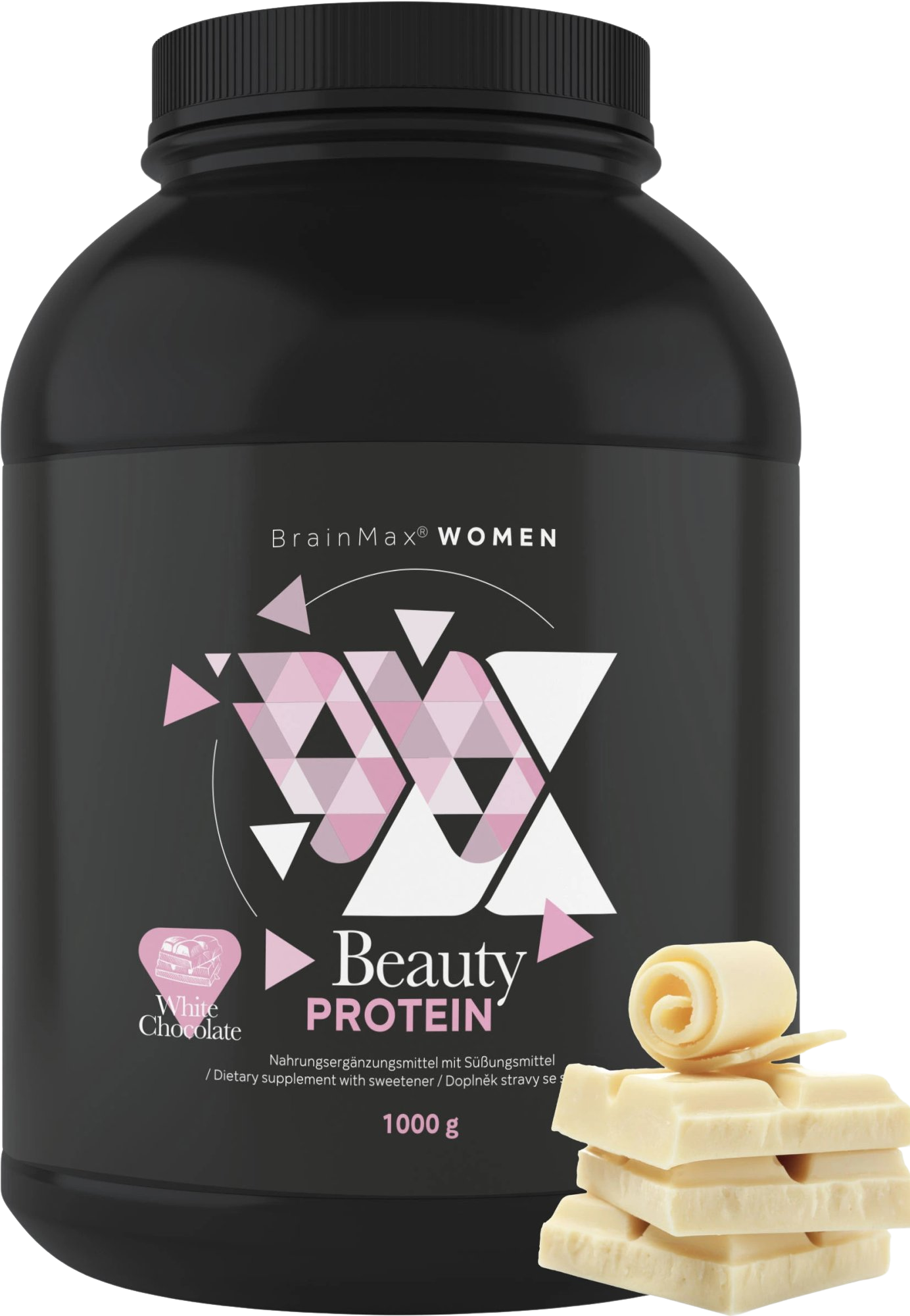 BRAINMAX Protein pro ženy s kolagenem, keratinem a vitamíny bílá čokoláda 1000 g koupíte na Pilulka.cz