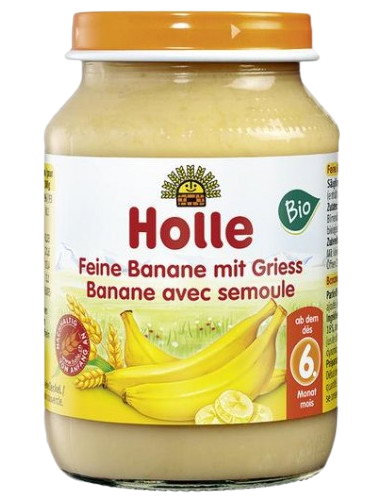 Holle bio detská desiata Jemné banány s krupicou 190 g