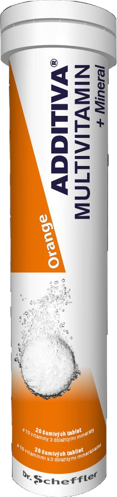 ADDITIVA Multivitamín + minerály pomaranč 20 šumivých tabliet