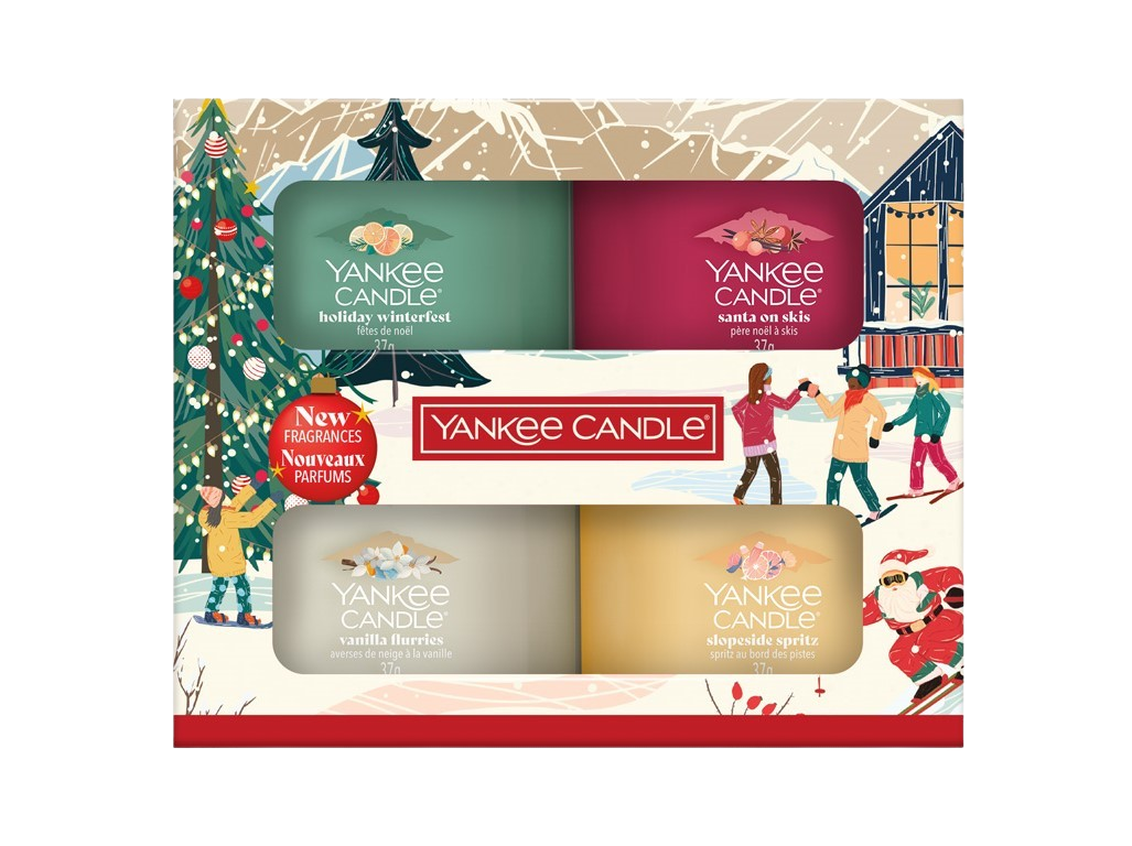 Fotografie Yankee Candle Vánoční dárková sada 4 skleněných votivních svíček 2025