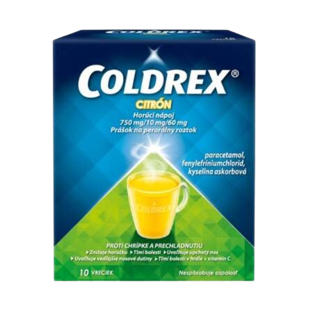 COLDREX Horúci nápoj citrón 10 vreciek kúpite na Pilulka.sk