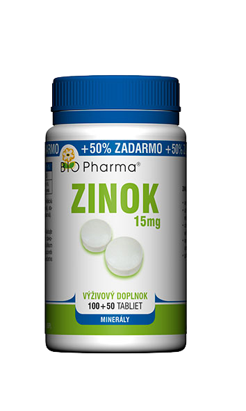 BIO PHARMA Zinok 15 mg 150 tabliet